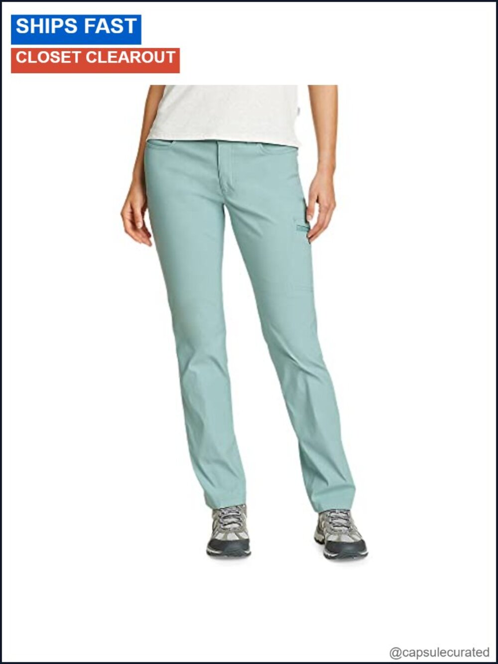 Women's Hiking Cargo Pants Athletic Fit Fixed Waist Nylon Spandex Stretch